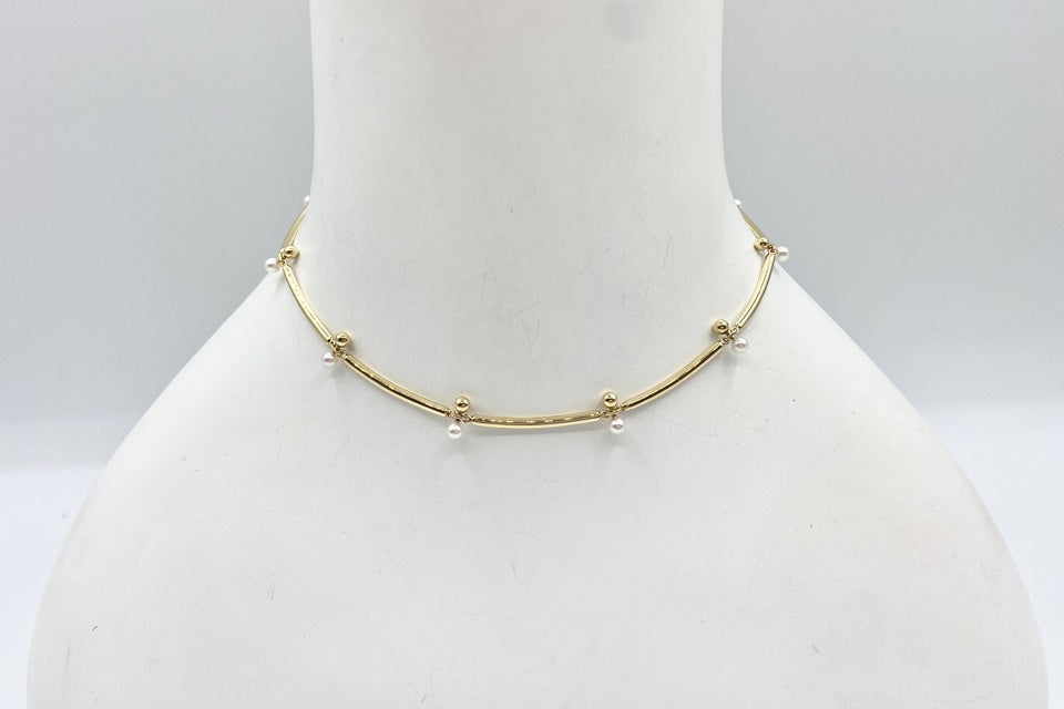 MIKIMOTO 【ミキモト】K18アコヤパールネックレス (NO.128766-B)