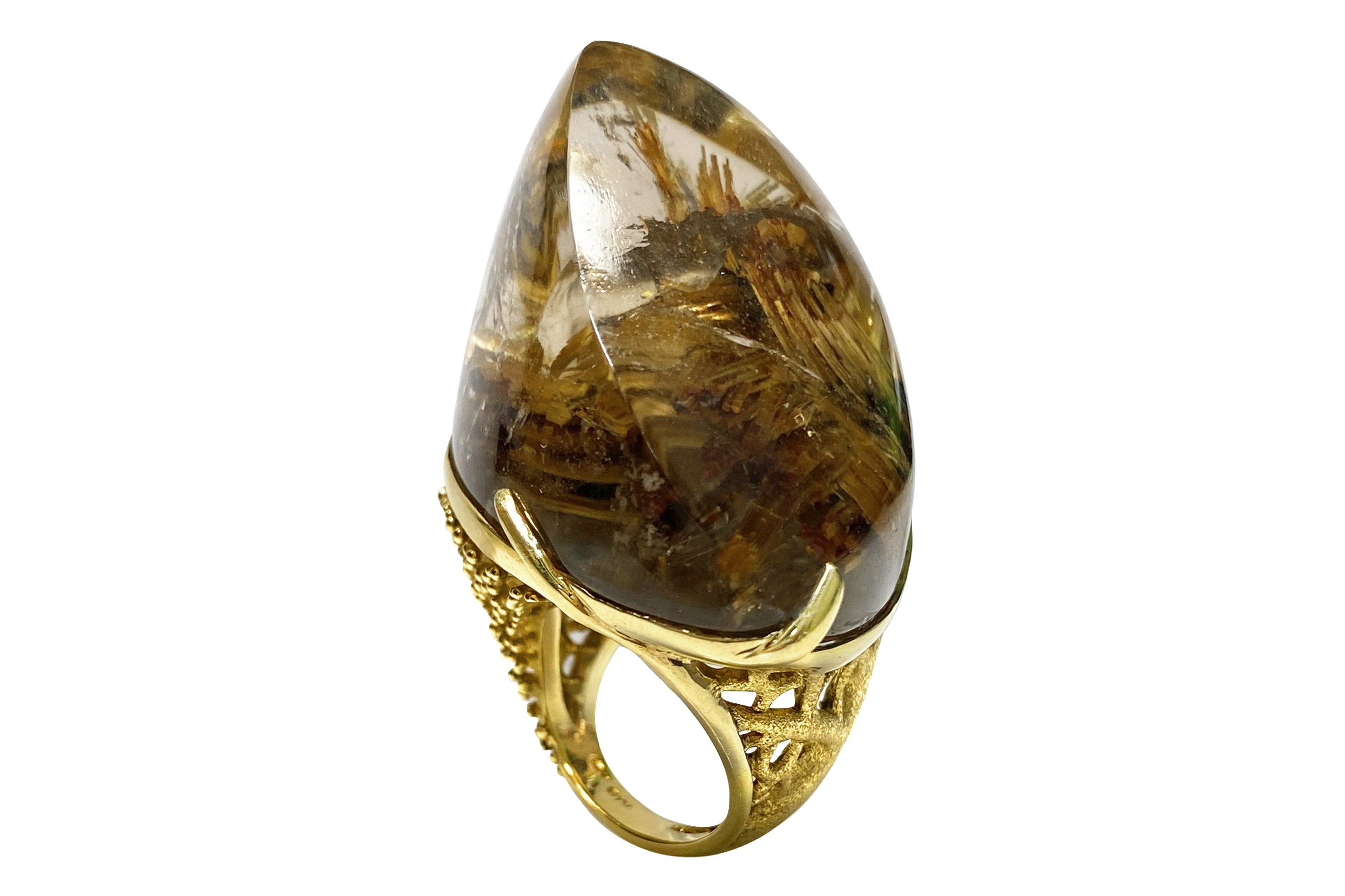 Rutileated Quartz K18ルチレイテッドクォーツリング (NO.128770