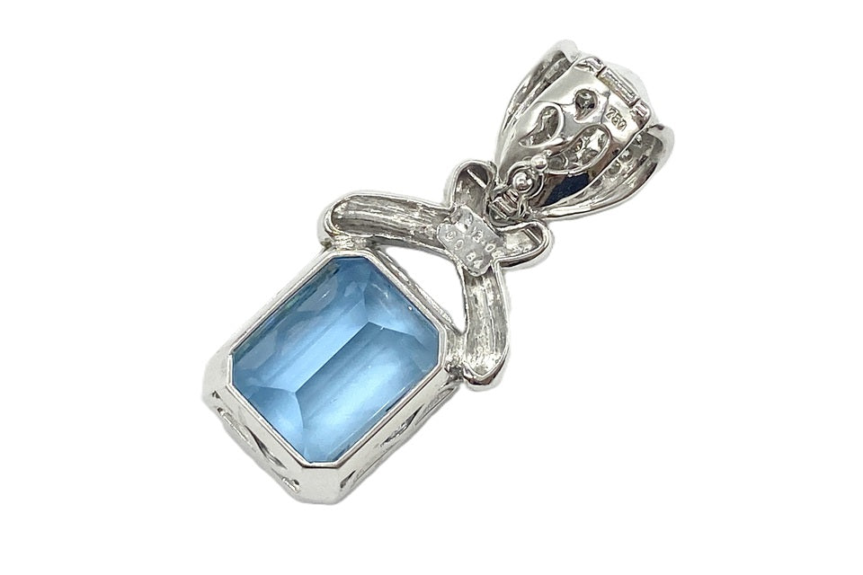Aquamarine K18WGアクアマリン ダイヤモンドペントップ (NO.128805)
