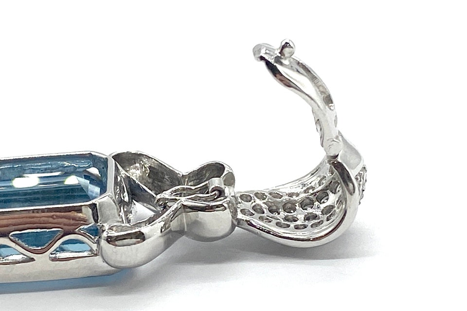 Aquamarine K18WGアクアマリン ダイヤモンドペントップ (NO.128805)