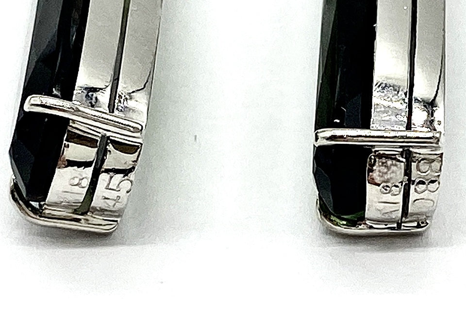Green Tourmaline Pt900グリーントルマリン イエローダイヤモンドイヤリング (NO.128816)
