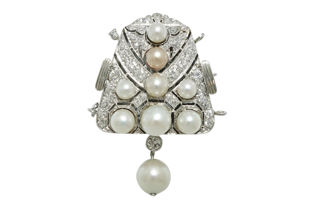 Antique Pearl Pt900パール ダイヤモンドクラスプ（3連用） (NO.128819)