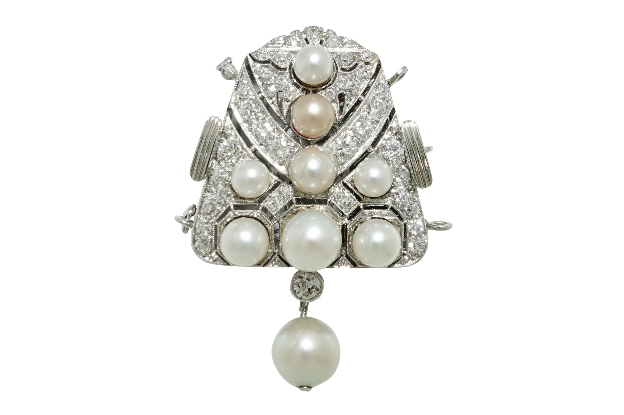 Antique Pearl Pt900パール ダイヤモンドクラスプ（3連用） (NO.128819)