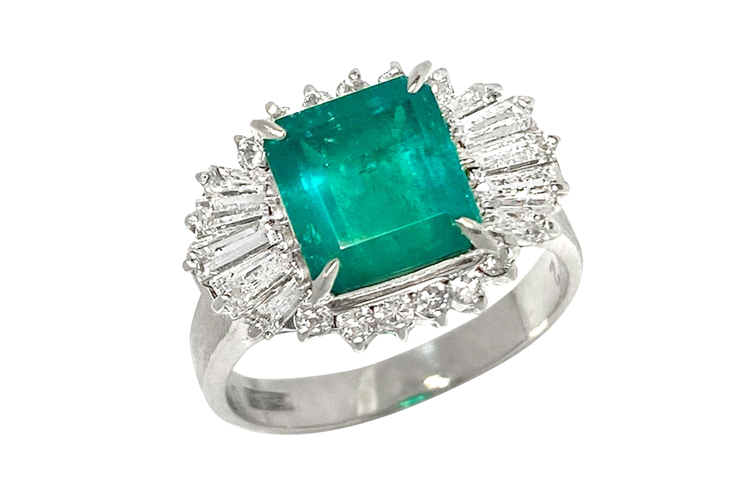 pt900/k18 エメラルド　ダイヤモンドリング Emerald Pt900エメラルド ダイヤモンドリング (NO.128845) – JEX宝石