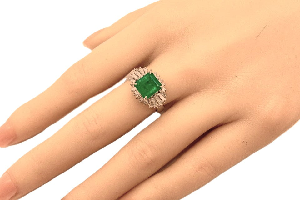 Emerald Pt900エメラルド ダイヤモンドリング (NO.128845) – JEX宝石