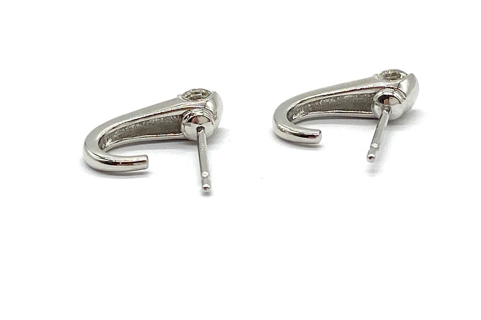 Diamond Pt950/K18WG(針)ダイヤモンドピアス (NO.128858)