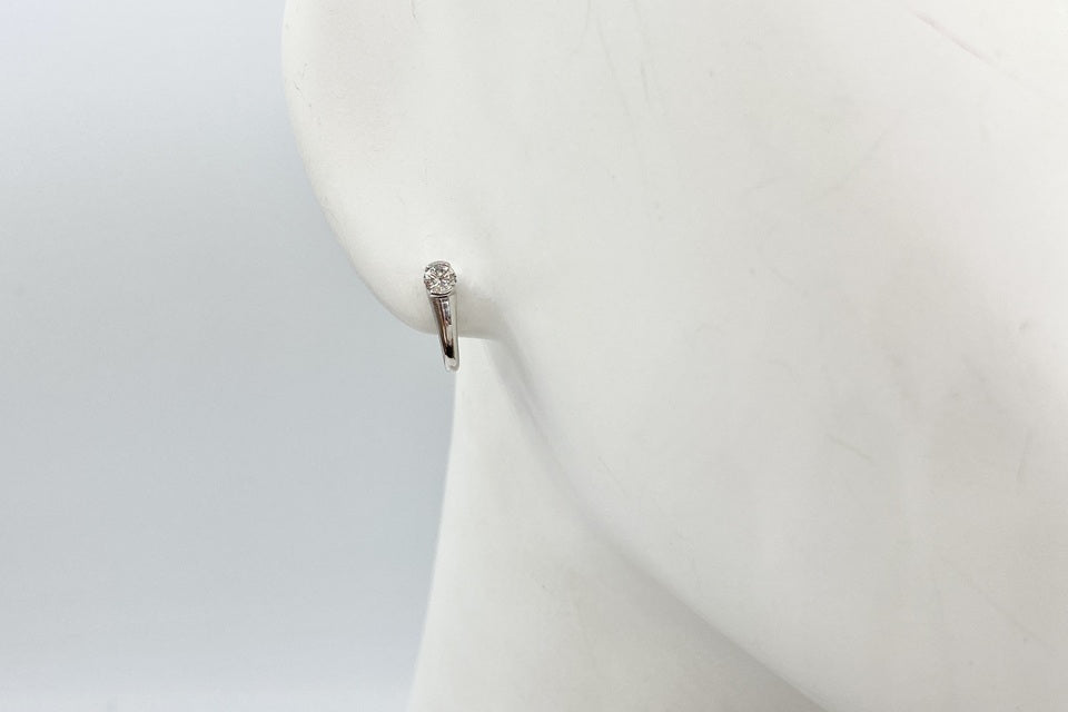 Diamond Pt950/K18WG(針)ダイヤモンドピアス (NO.128858)