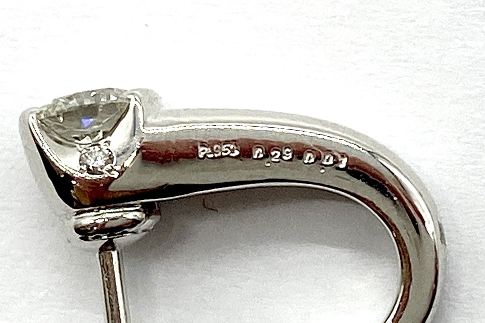 Diamond Pt950/K18WG(針)ダイヤモンドピアス (NO.128858)