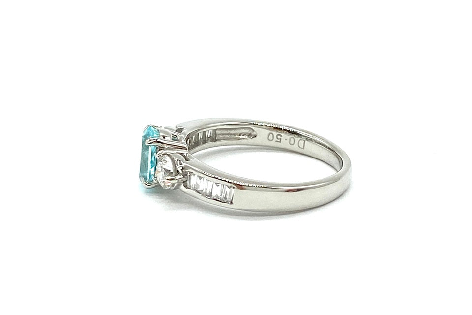 Paraiba Tourmaline Pt900パライバトルマリン ダイヤモンドリング (NO.128872)