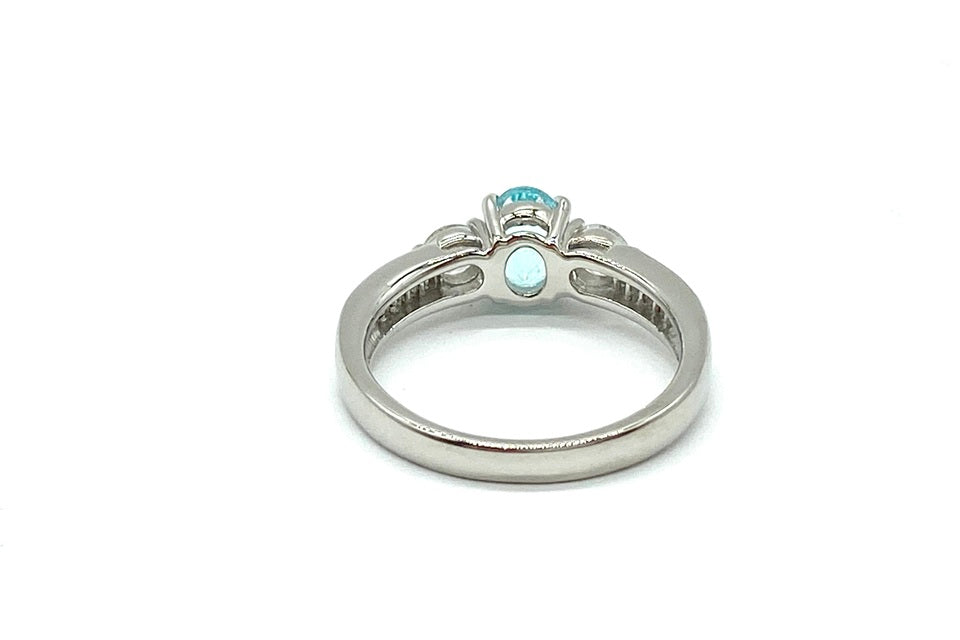 Paraiba Tourmaline Pt900パライバトルマリン ダイヤモンドリング (NO.128872)
