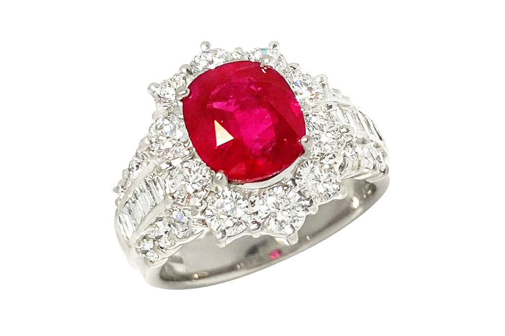 Ruby Pt900ルビー ダイヤモンドリング (NO.128881)