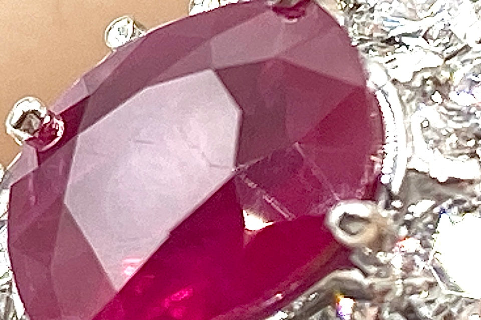 Ruby Pt900ルビー ダイヤモンドリング (NO.128881)
