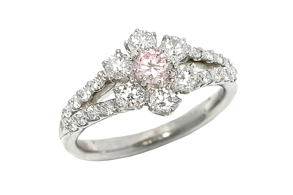 ★ PT900 ピンクダイヤ ホワイトダイヤ リング Pink Diamond Pt900ピンク/カラーレスダイヤモンドリング (NO.128895