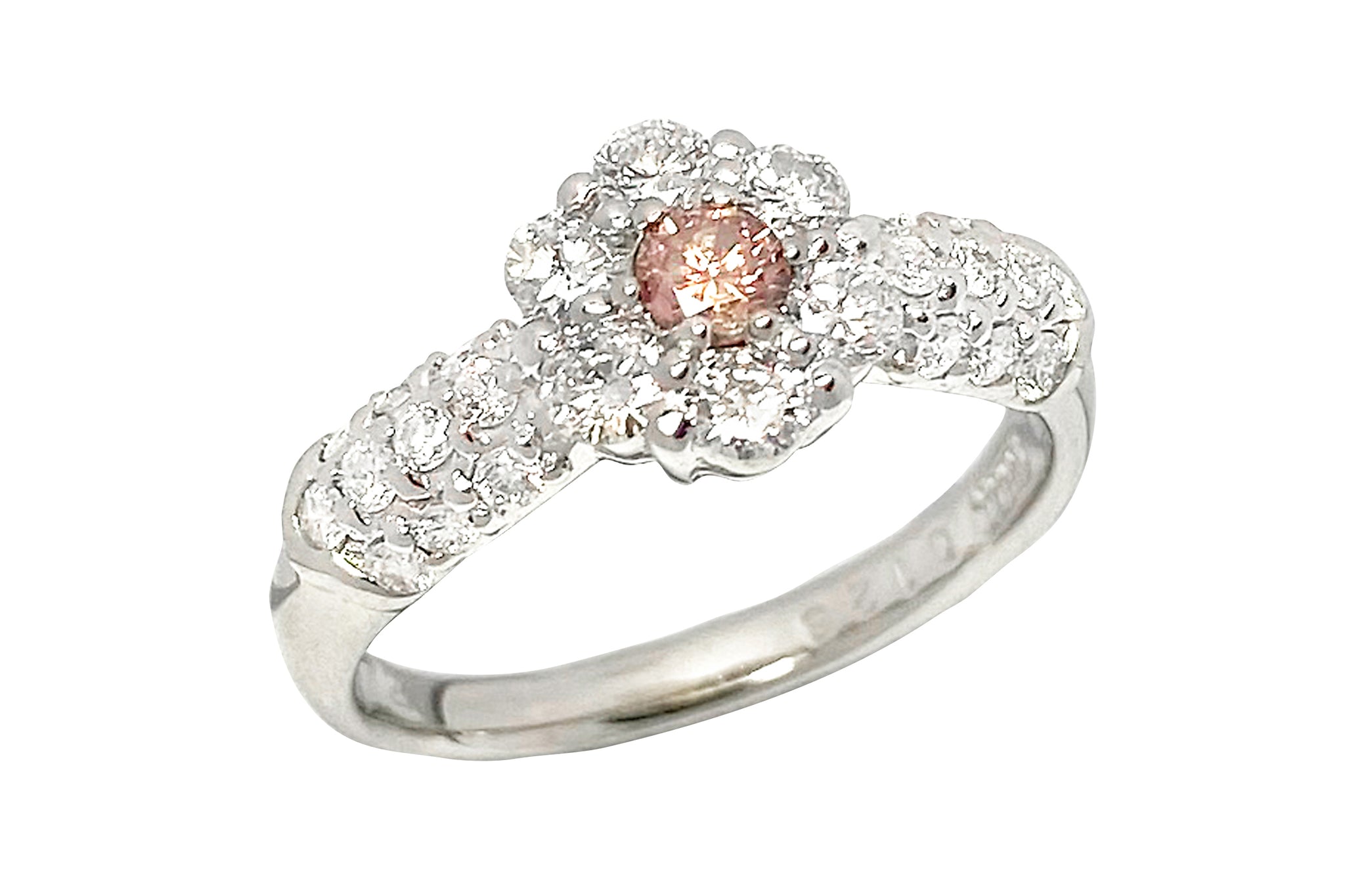 Pink Diamond Pt900ピンク/カラーレスダイヤモンドリング　FANCY INTENSE PINK (NO.128896)