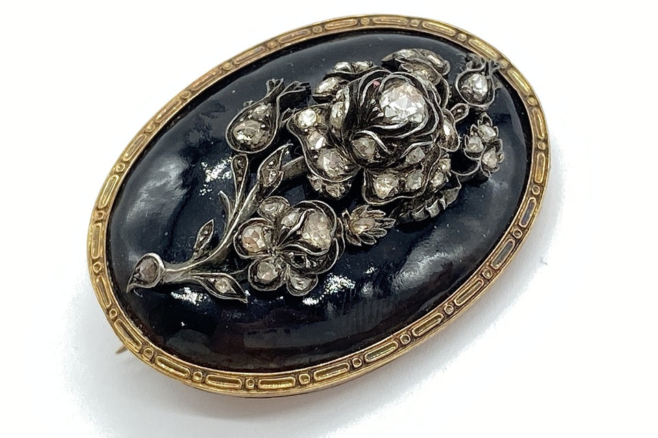 Brown Diamond K9ブラウンダイヤモンド エナメルブローチ (NO.128928)