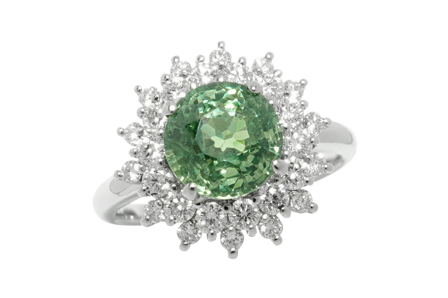 Demantoid Garnet Pt900デマントイド ダイヤモンドリング (NO.128975)