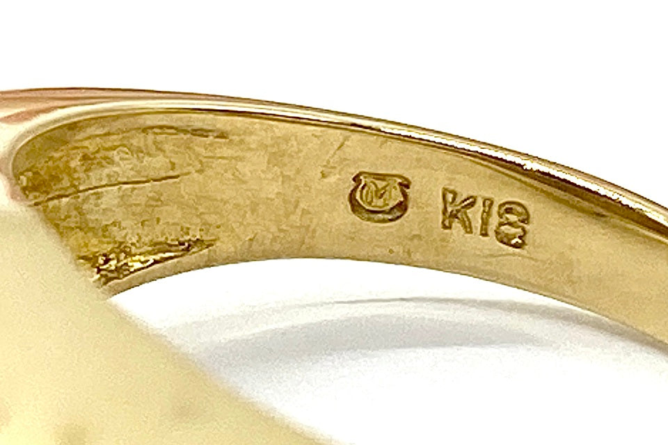 MIKIMOTO【ミキモト】 K18アコヤパール サファイヤ エナメルリング (NO.62178)