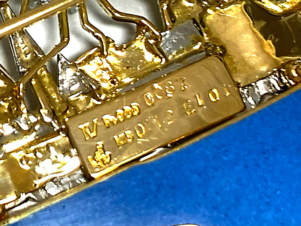 石川暢子】 K18/Pt900ダイヤモンド エメラルド エナメルブローチ兼ペン
