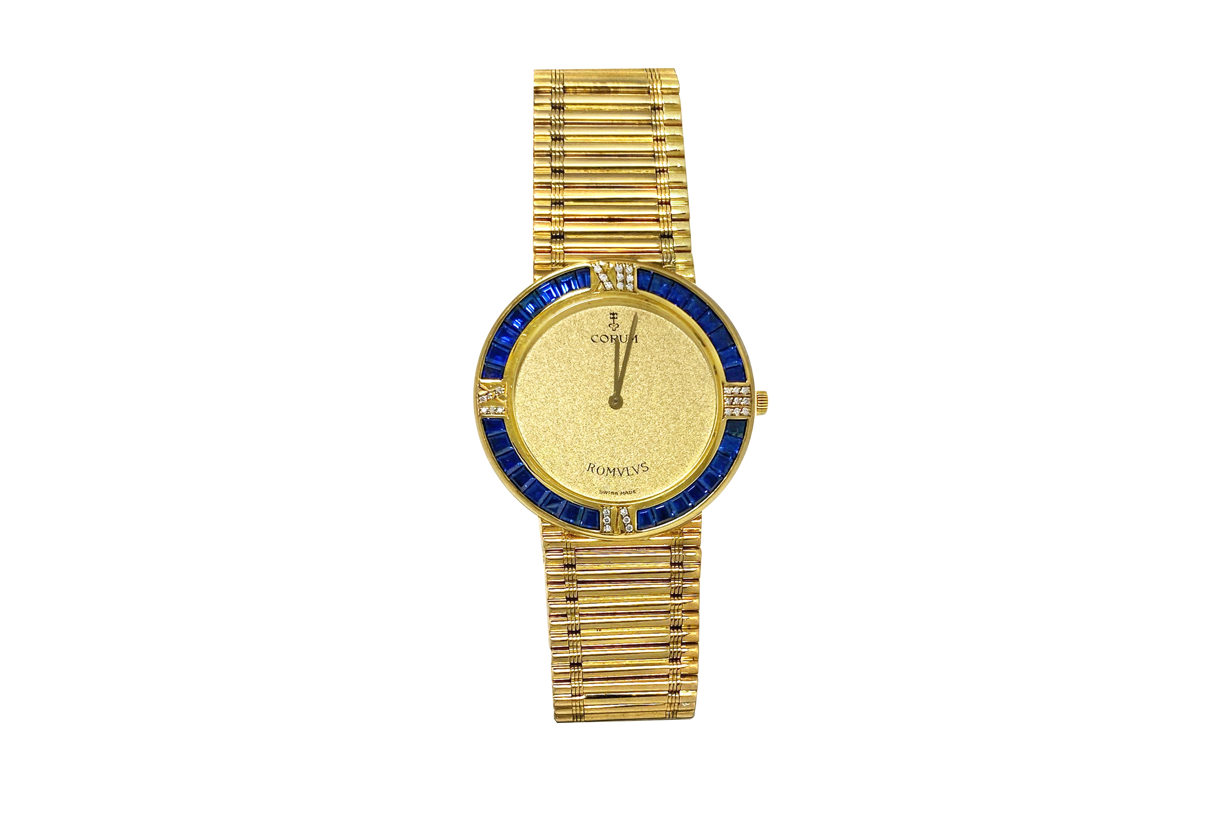 CORUM 【コルム】K18サファイヤ ダイヤモンド腕時計(クオーツ) (NO