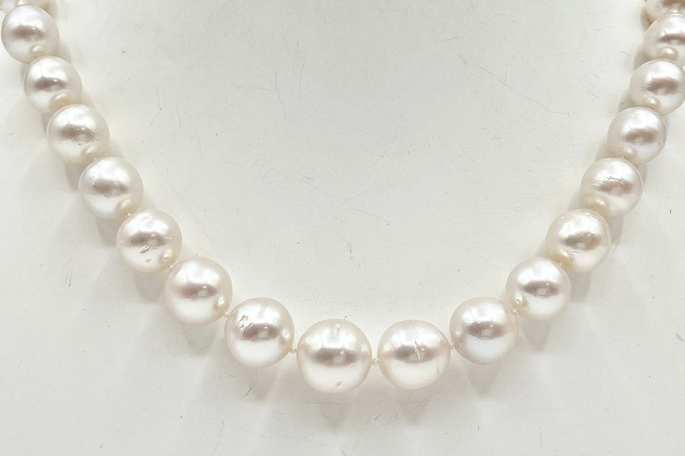 South Sea Pearl SV白蝶パールネックレス＆K14WGピアス (NO.305146)