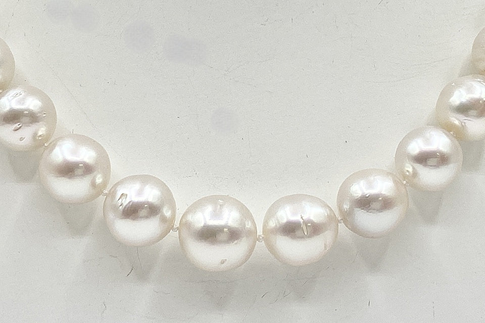 South Sea Pearl SV白蝶パールネックレス＆K14WGピアス (NO.305146)