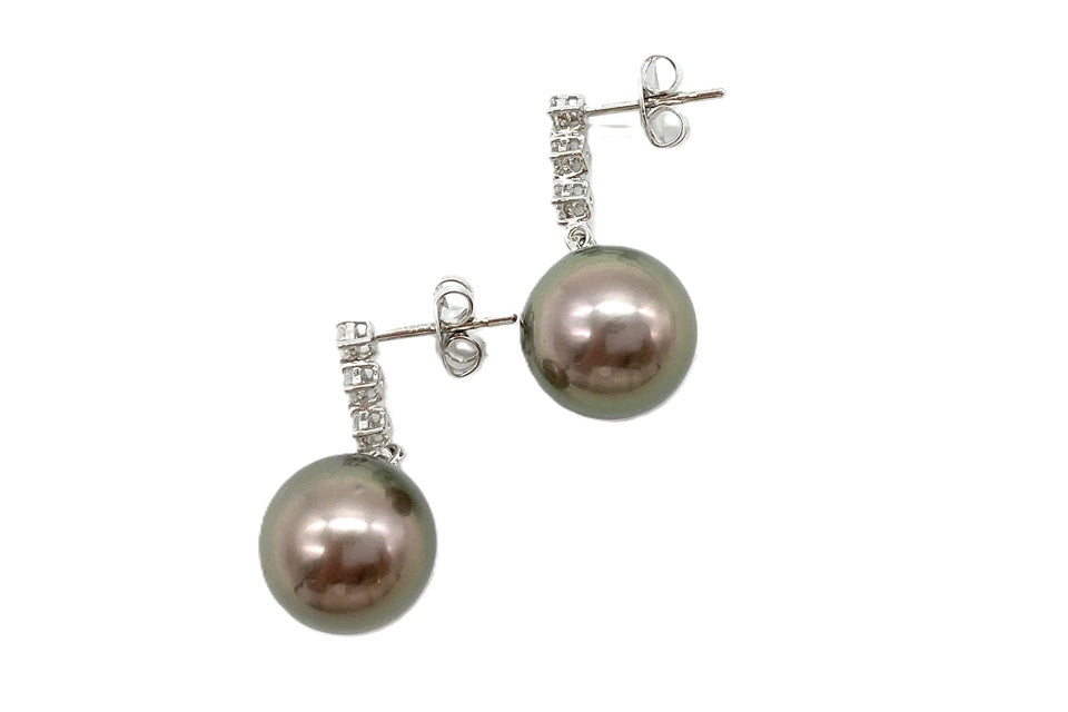 TASAKI 【タサキ】K18WG黒蝶パール ダイヤモンドピアス (NO.62425