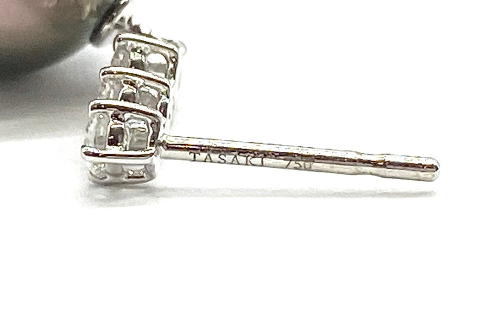 TASAKI 【タサキ】K18WG黒蝶パール ダイヤモンドピアス (NO.62425