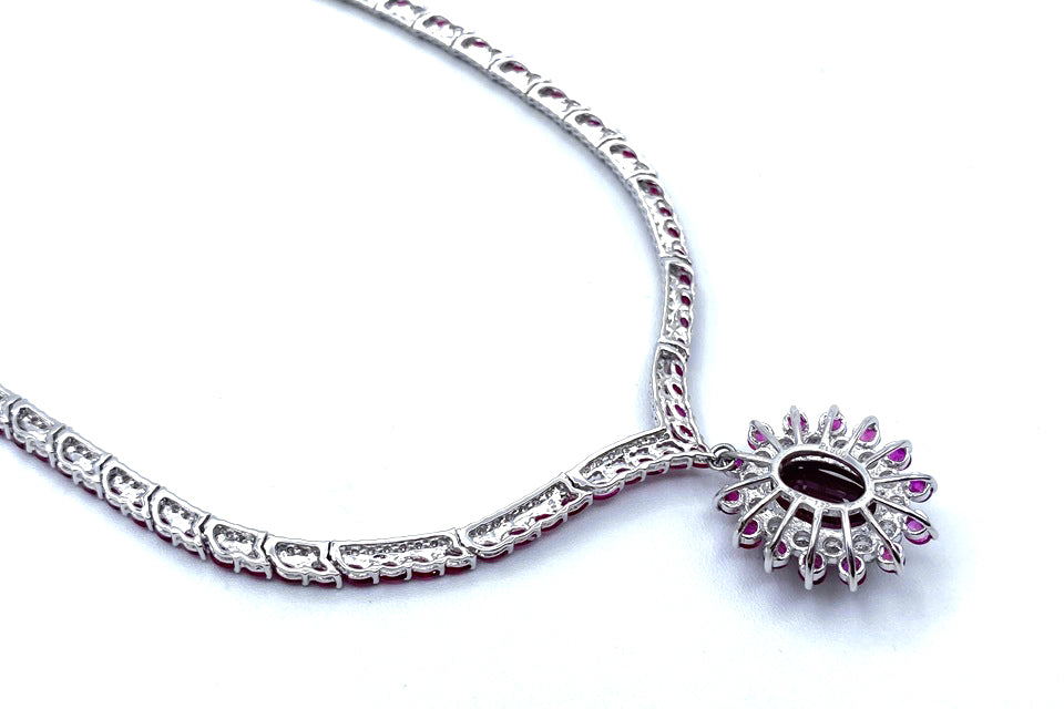 Ruby Pt900ルビー ダイヤモンドネックレス (NO.304017)