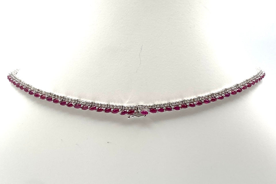 Ruby Pt900ルビー ダイヤモンドネックレス (NO.304017)