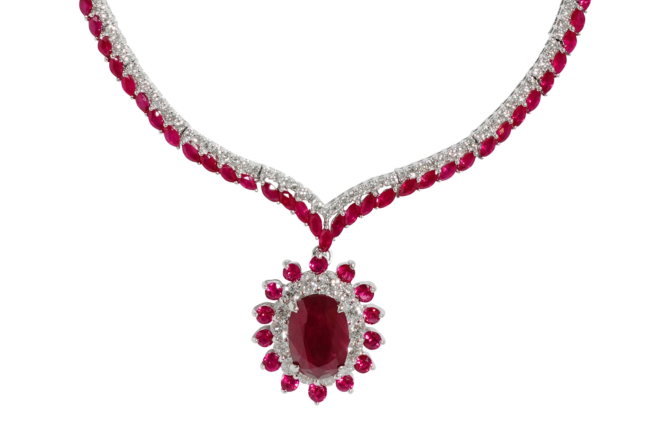 Ruby Pt900ルビー ダイヤモンドネックレス (NO.304017) – JEX宝石
