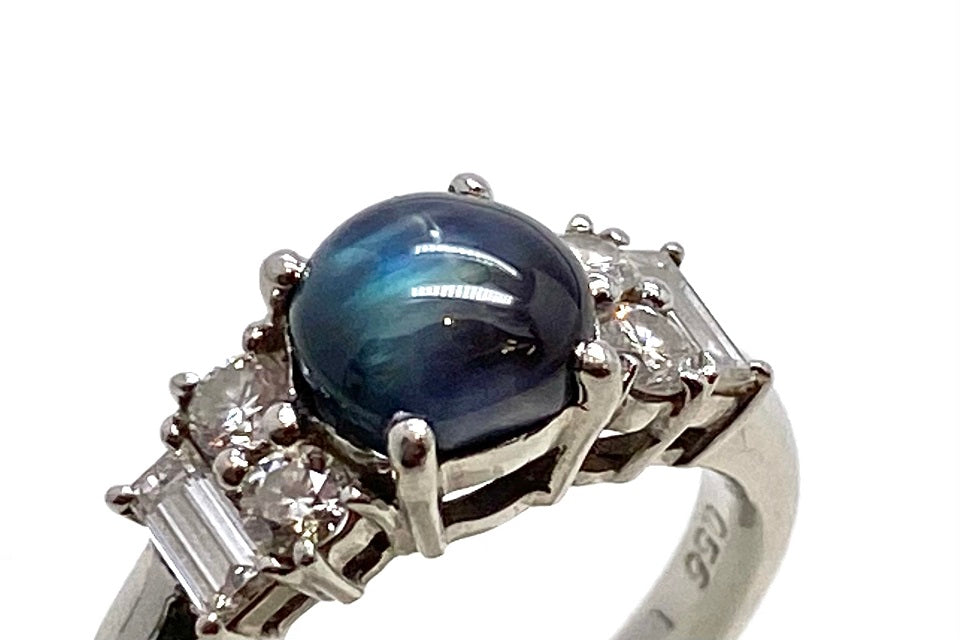 Alexandrite Cat's Eye Pt900アレキサンドライトキャッツアイ ダイヤモンドリング (NO.304159) –  JEX宝石ギャラリーオンラインショップ