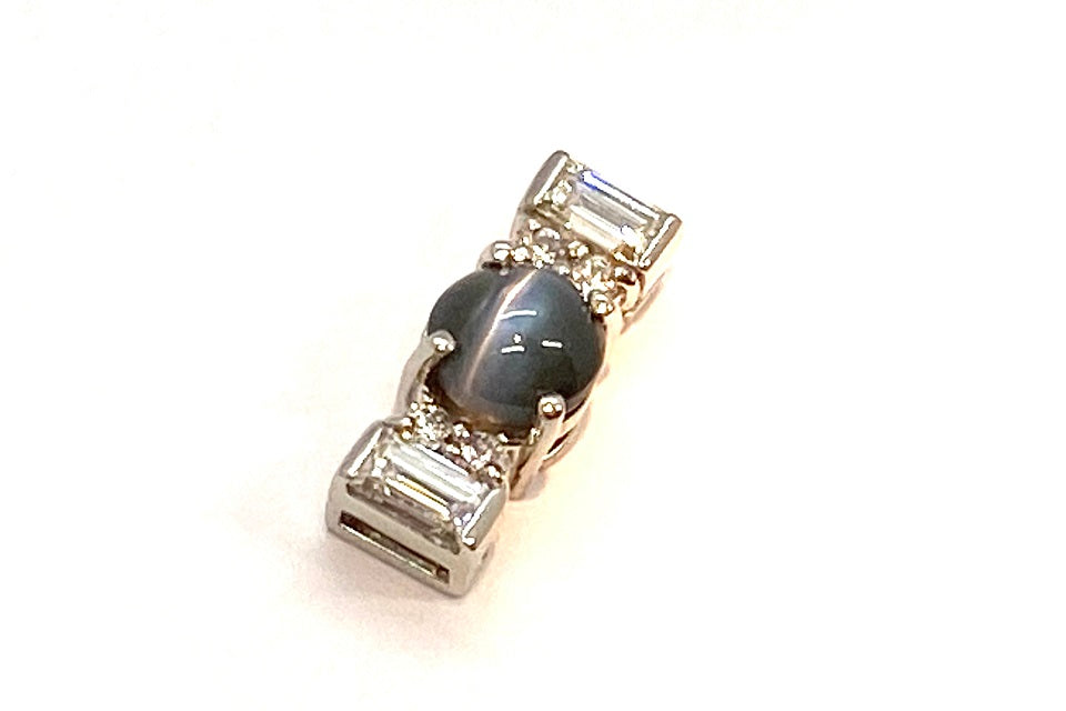 Alexandrite Cat’s Eye Pt900アレキサンドライトキャッツアイ ダイヤモンドペントップ (NO.304169)