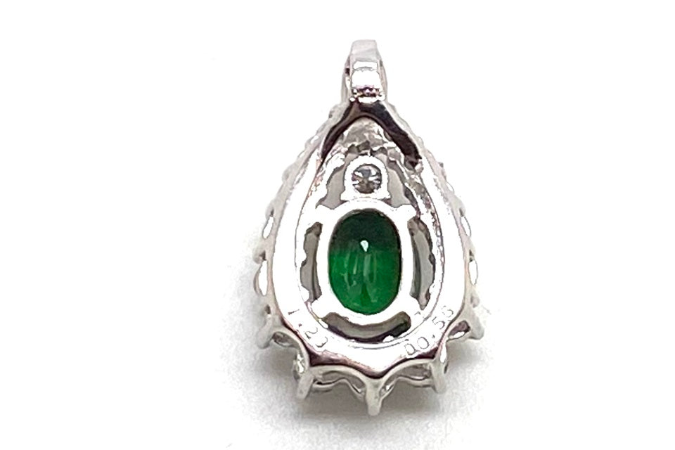Green Garnet Pt900グリーンガーネット ダイヤモンドペントップ (NO.304170)