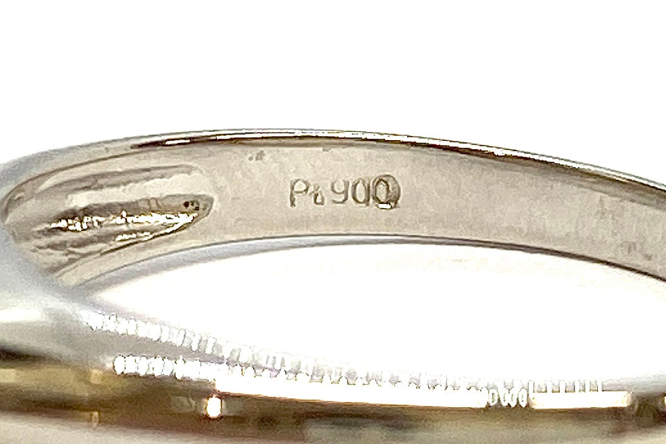 4番 美品 K18 YG/Pt950 ブラウンダイヤ 1.00ct 0.18ct