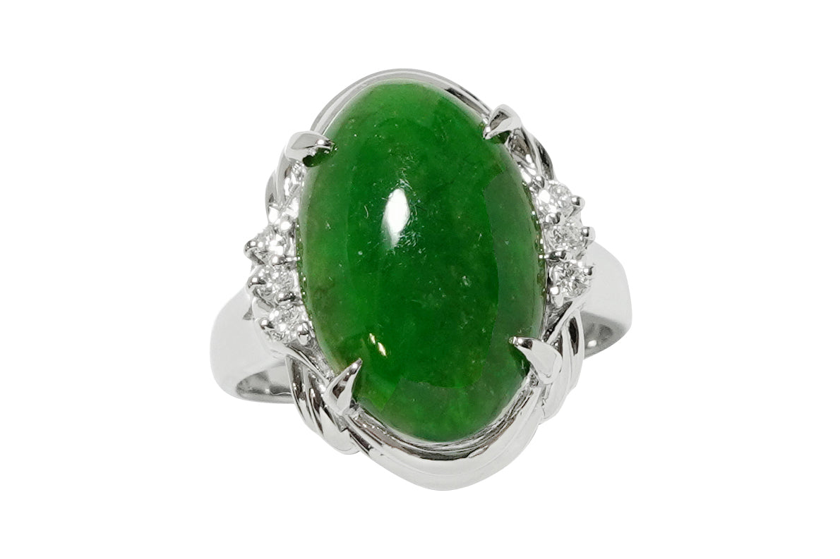 Jadeite Pt900翡翠 ダイヤモンドリング (NO.304244) – JEX宝石