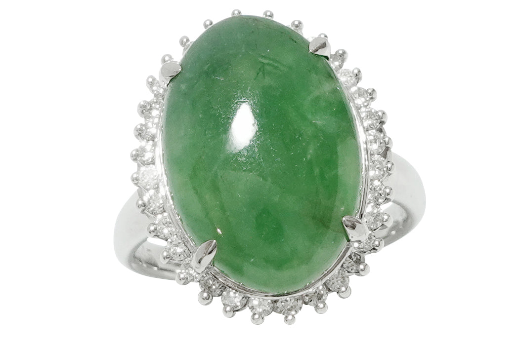 Jadeite Pt900翡翠 ダイヤモンドリング (NO.304389) – JEX宝石