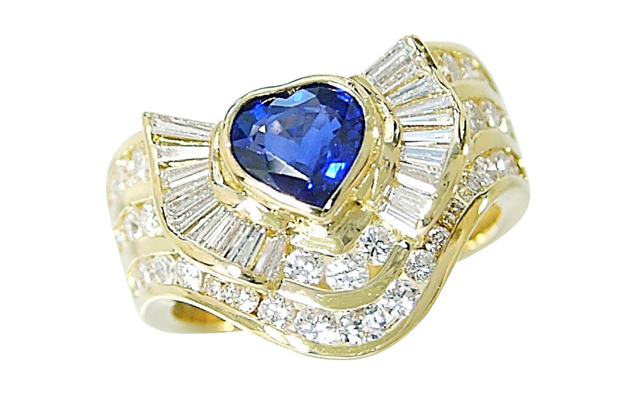 Sapphire K18サファイヤ ダイヤモンドリング (NO.304425)