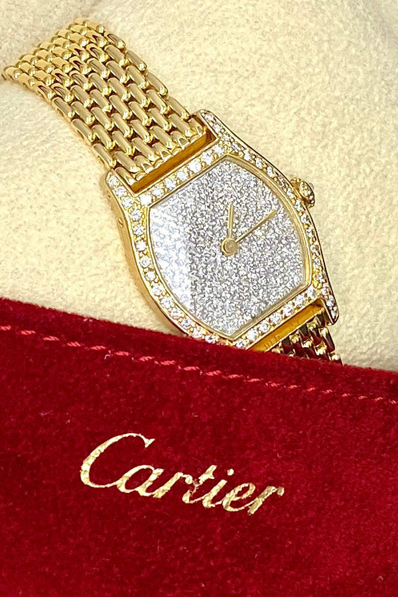 Cartier【カルティエ】K18/WGダイヤモンド腕時計（手巻） (NO.304677)