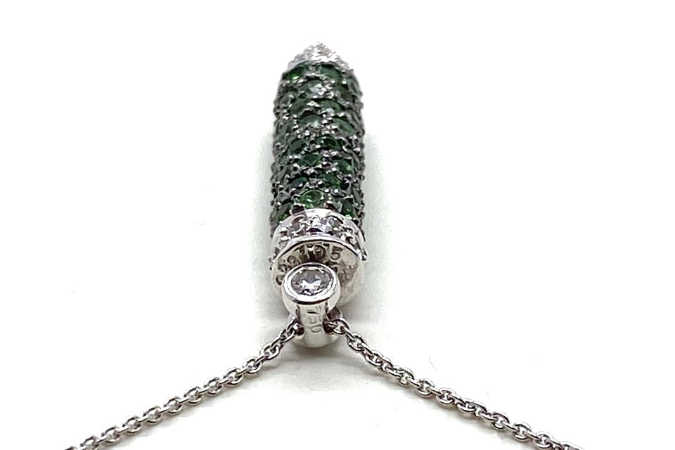 【Green Garnet】K18WGグリーンガーネット ダイヤモンドペンダント (NO.305072)