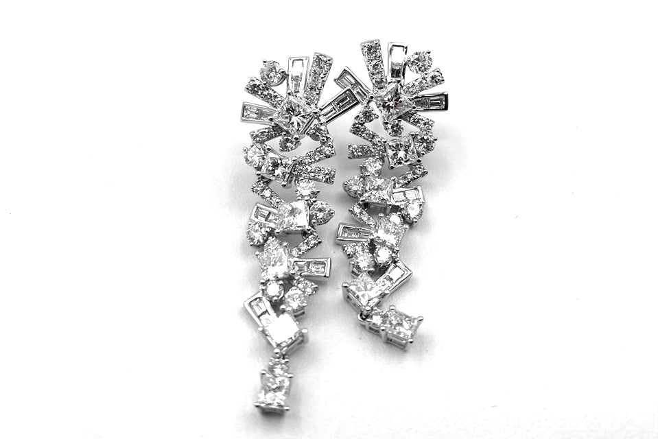 Diamond K18WGダイヤモンドピアス (NO.305133)