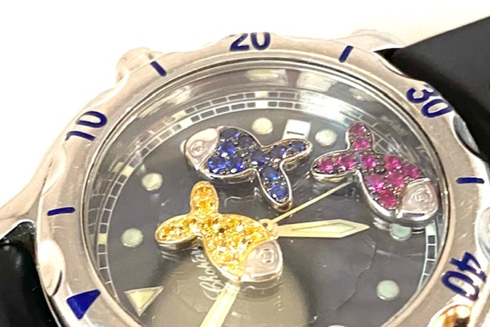 CHOPARD 【ショパール】SSブルー/イエローサファイヤ ルビー腕時計(クオーツ) (NO.305137)