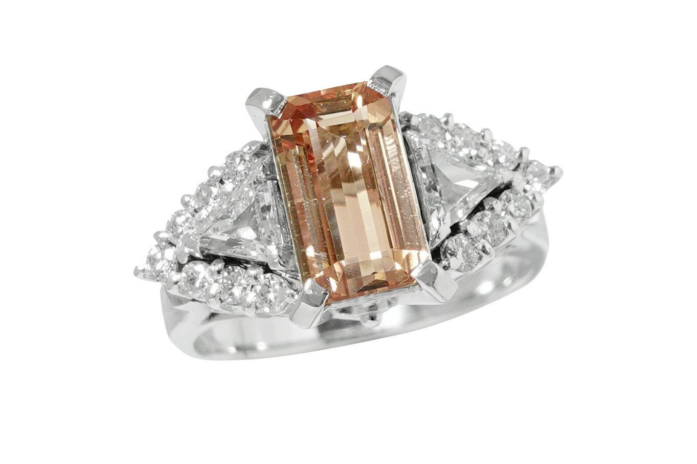 ピンクインペリアルトパーズ 3.7ct ダイヤモンド プラチナ