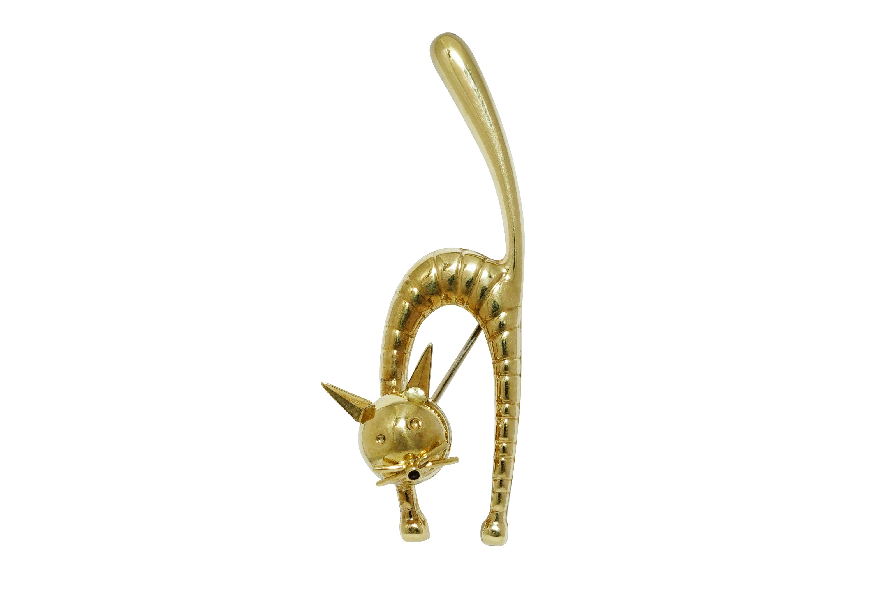 K18　ブローチ Antique Pt700/K18WG(留具）サファイヤ ダイヤモンドブローチ