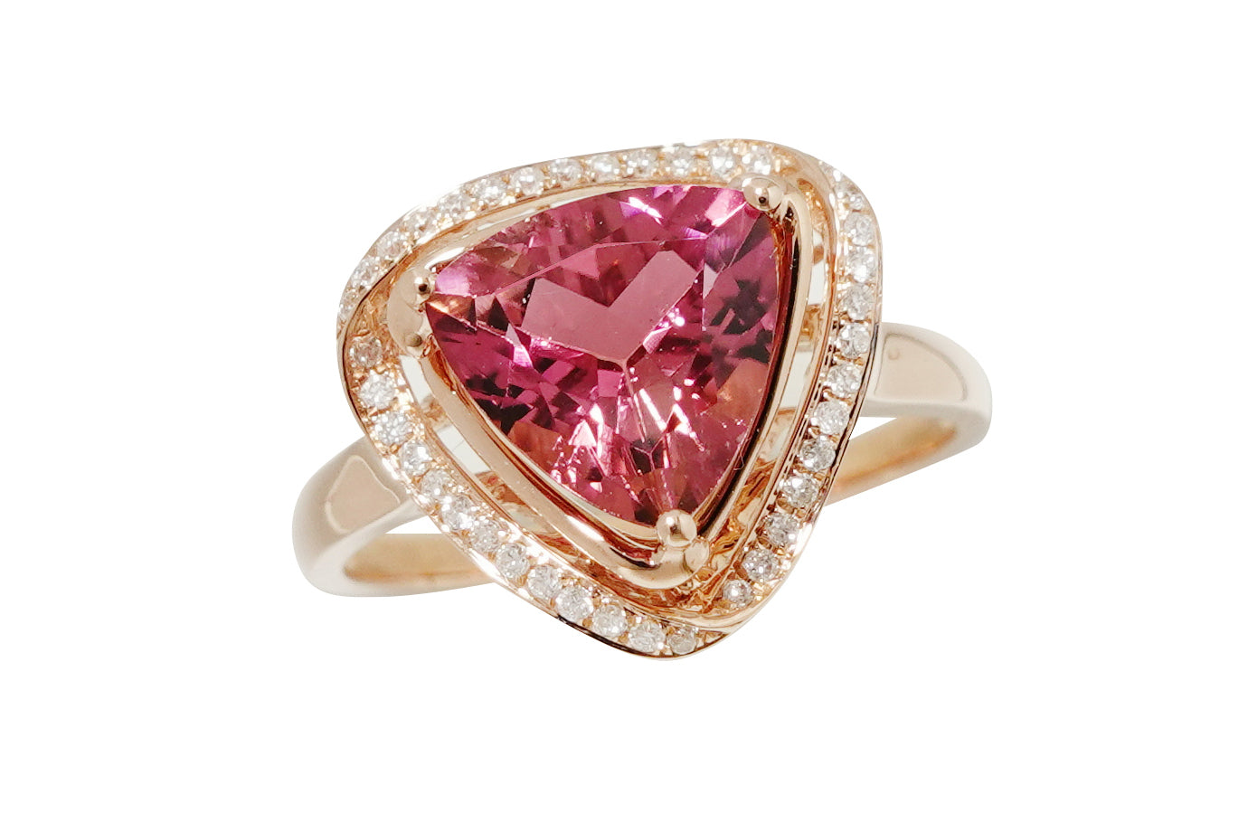 Pink Tourmaline K18PGピンクトルマリン ダイヤモンドリング (NO.305274)