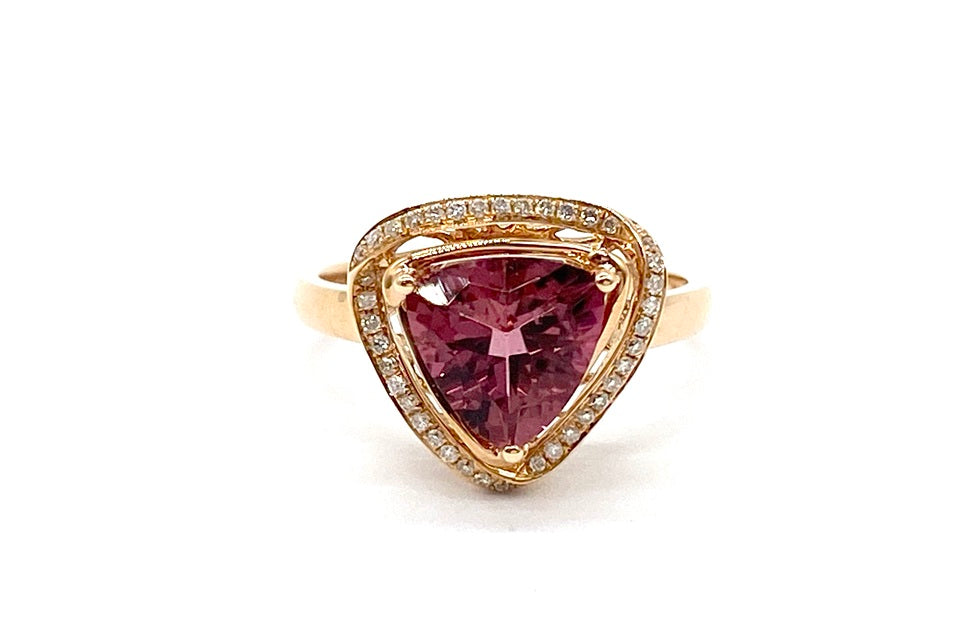 Pink Tourmaline K18PGピンクトルマリン ダイヤモンドリング (NO.305274)