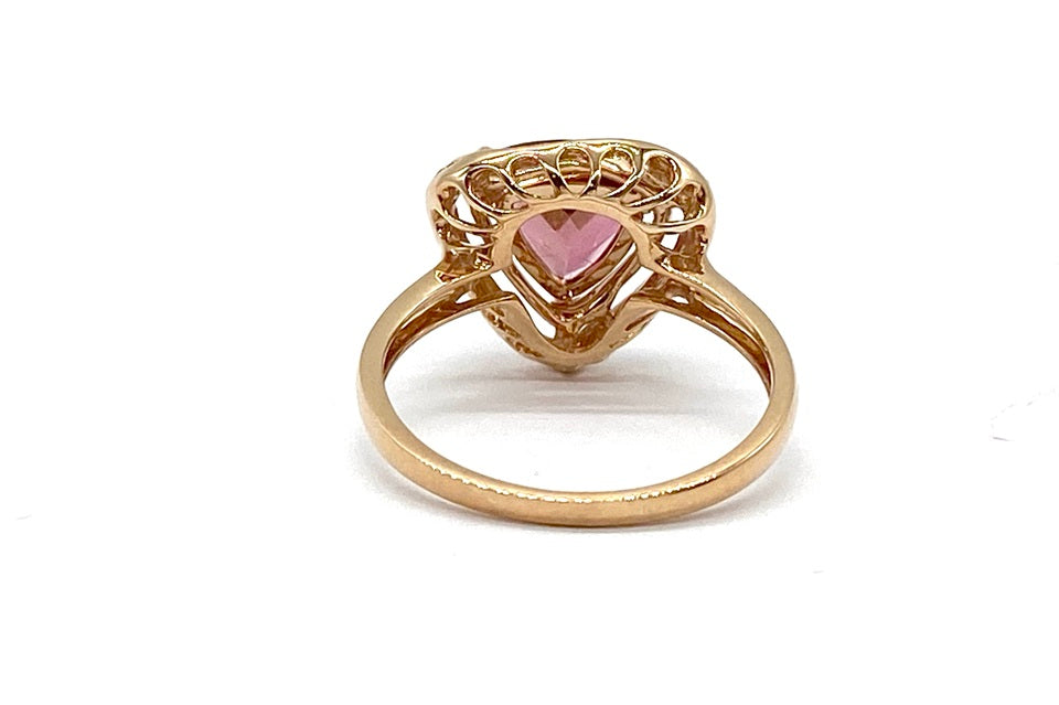 Pink Tourmaline K18PGピンクトルマリン ダイヤモンドリング (NO.305274)