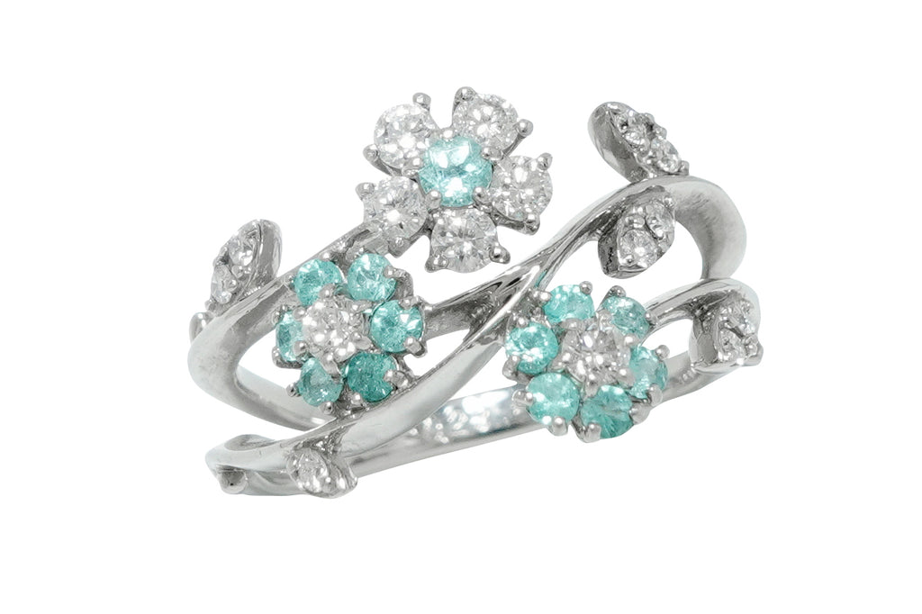 Paraiba Tourmaline Pt950パライバトルマリン ダイヤモンドリング (NO.305275)