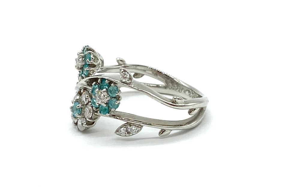 Paraiba Tourmaline Pt950パライバトルマリン ダイヤモンドリング (NO.305275)