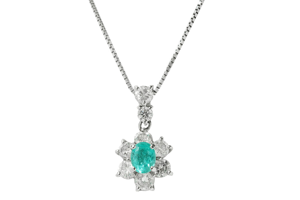 Paraiba Tourmaline Pt900/850(NC)パライバトルマリン ダイヤモンドペンダント (NO.305279)