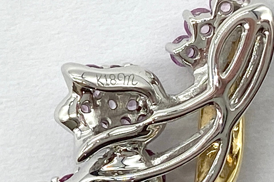 Ruby K18WGルビー ピンクサファイヤ ダイヤモンドペントップ (NO.305290)